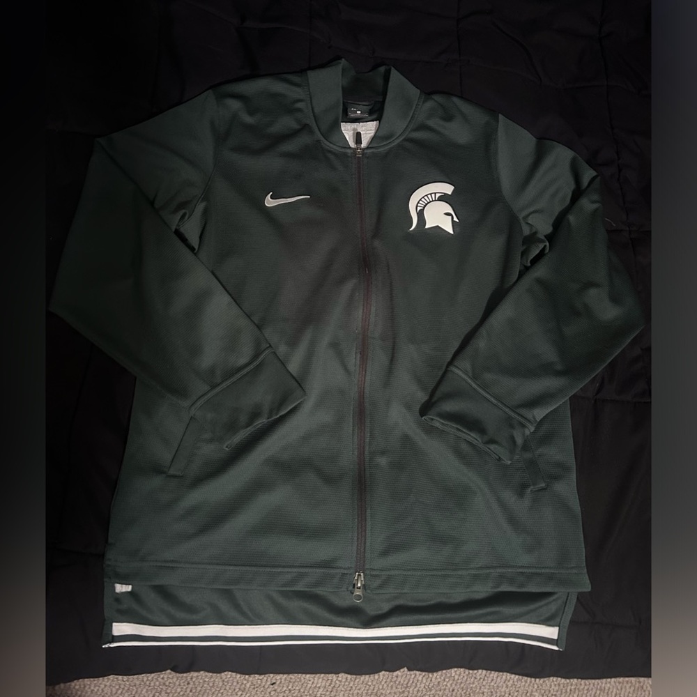 Nike Men’s Large Michigan State Spartans Team Issued Full-Zip Jacket Warm Up